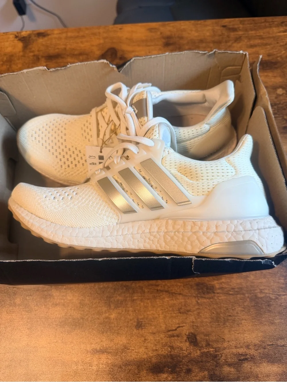adidas Womens Ultraboost Sneakers - Off-White/Cream 9.5W